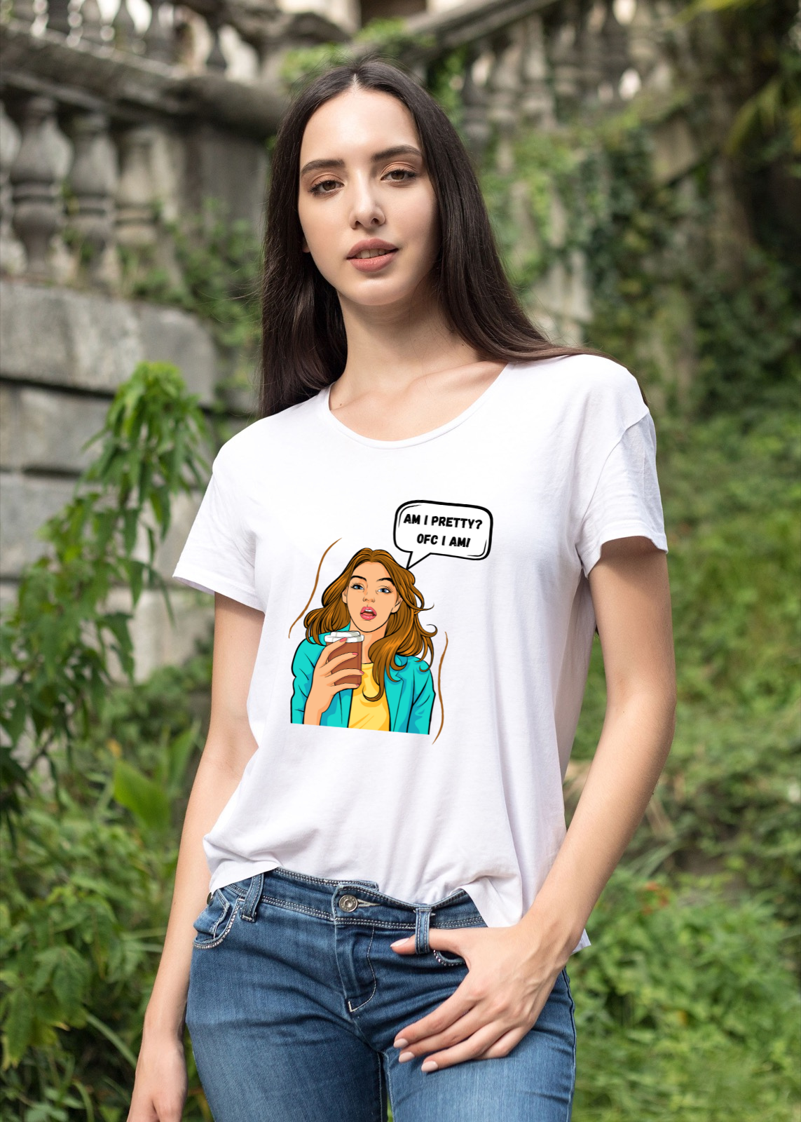 Female animated printed t shirt