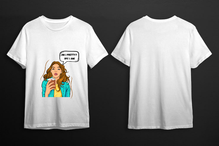 Female animated printed t shirt
