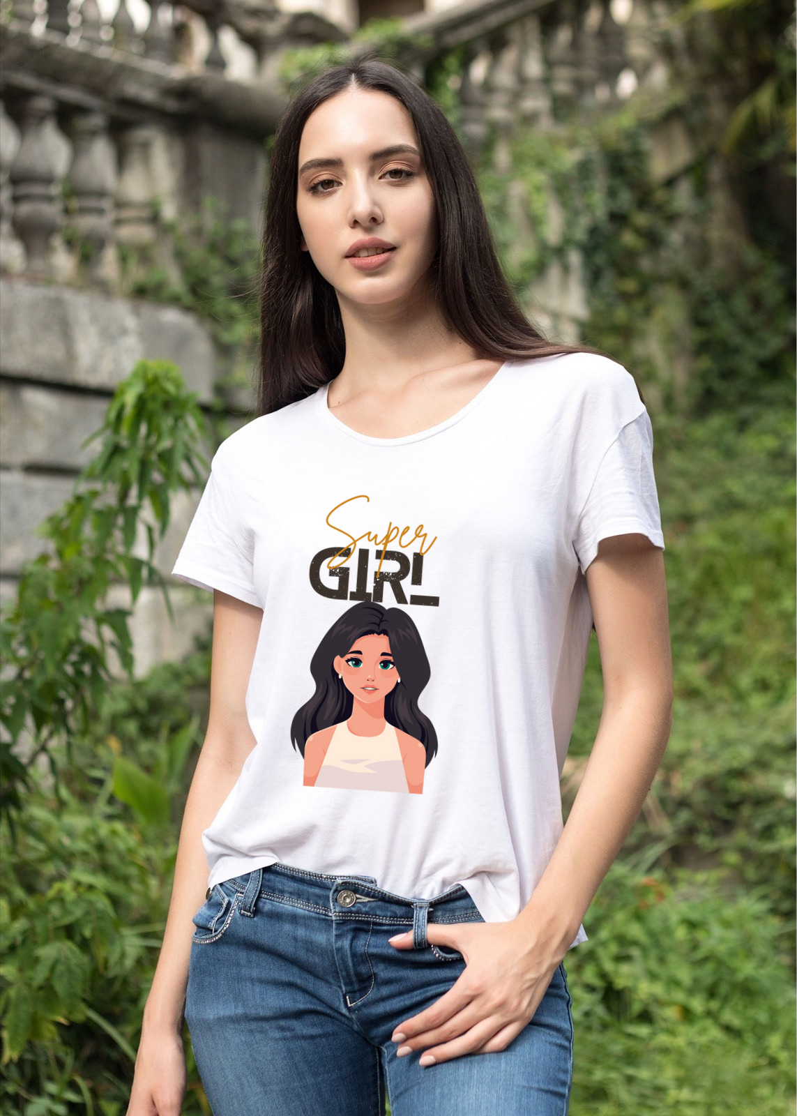 Super girl printed t shirt